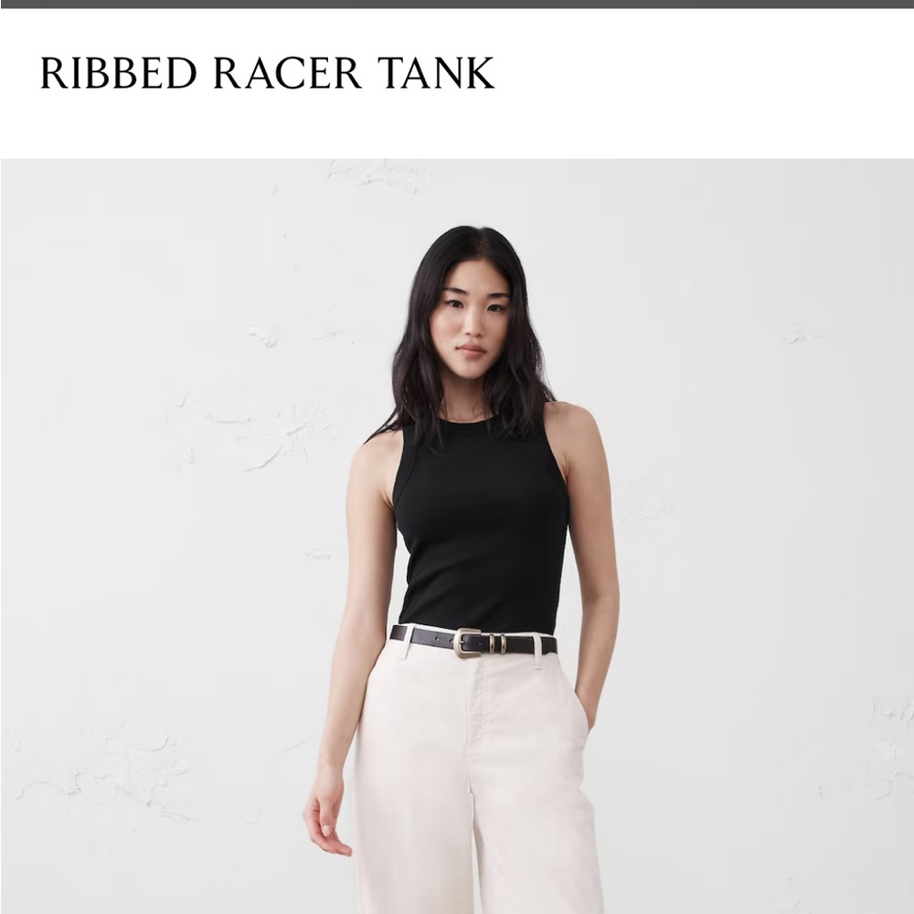 Banana Republic Factory Black Ribbed Tank
